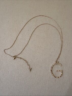 Gold Letter G Pendant Necklace - Women's Initial Necklace